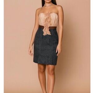 D&G Black and Cream Mini Skirt